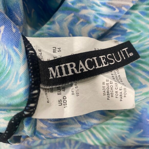 Miraclesuit Estilo Tankini Swim Top Womens 18DD Blue Resort‎ Plus Size - Picture 2 of 8